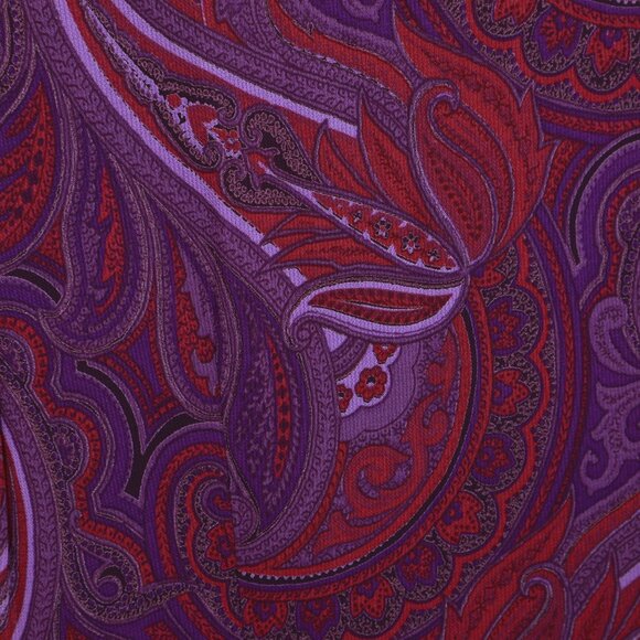 Laundry Paisley Dress Womens 8 Purple Red Officecore Whimsigoth 70s Witchy Gypsy - Picture 10 of 10